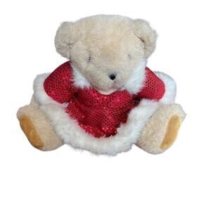 Vermont Teddy Bear Christmas Xmas Holiday Bear Mrs. Claus Red White